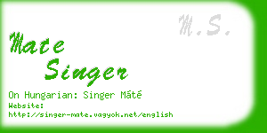 mate singer business card